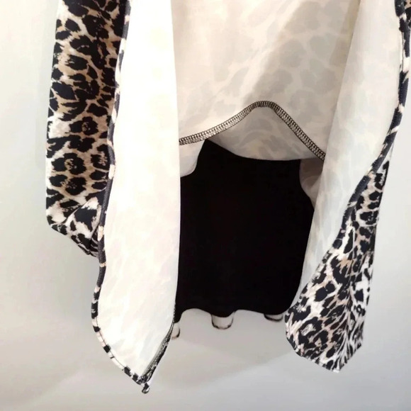 CLEARANCE Saks Fifth Avenue Dress Leopard Print Animal Sleeveless High Collar - Picture 8 of 16